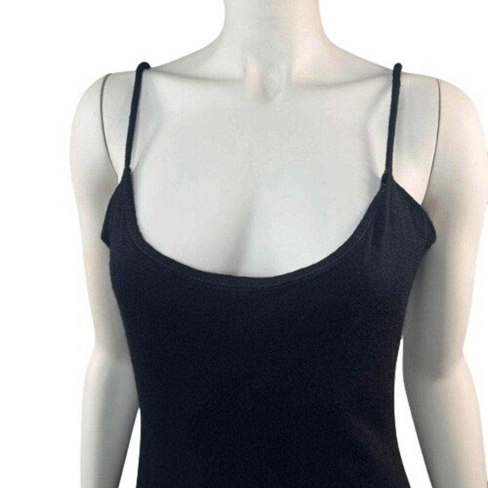 Vintage Yoly Munoz Size 10 Maxi Slip Dress Flowy Lace Beaded Sheer Elegant Black - Picture 7 of 14